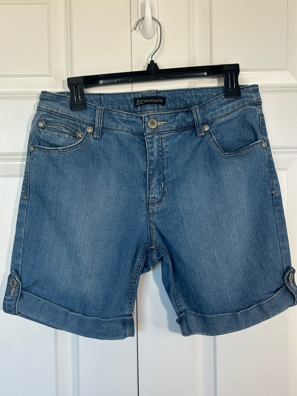 Z. Cavaricci Medium Blue Denim Roll-Cuff Women's Shorts